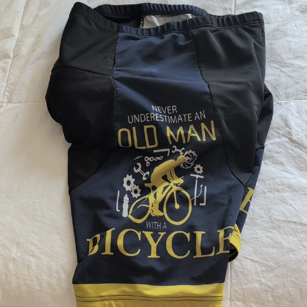 Mens Cycling Shorts with Bicycle Graphic